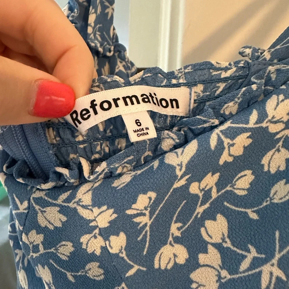 Reformation Blue Floral Dress - Picture 4 of 4